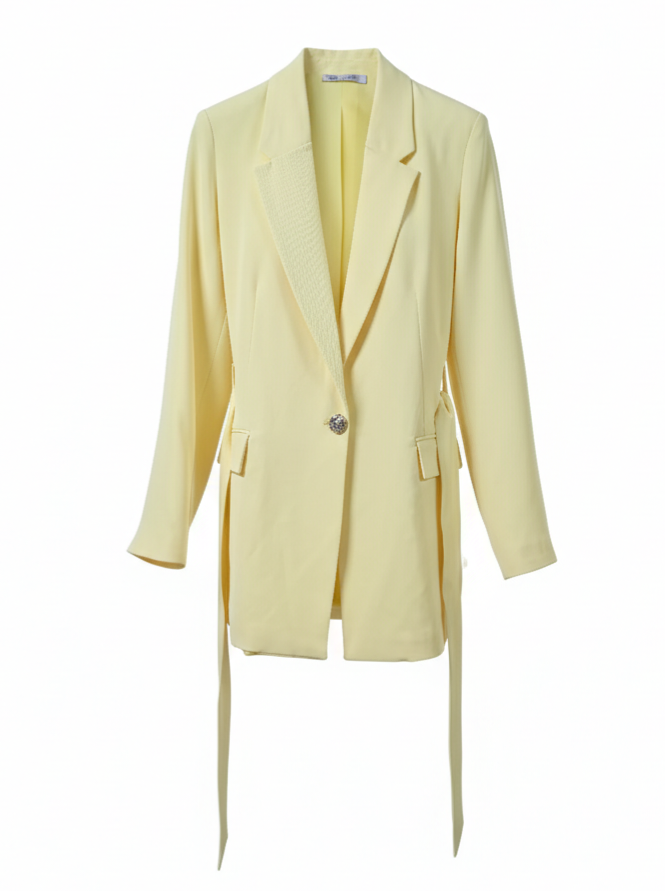 Blazer Iris con cintura in vita – Giallo pastello donna
