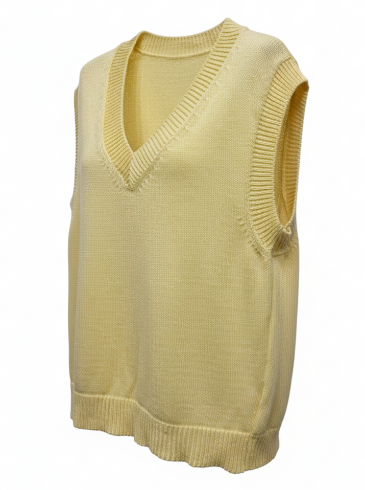 Gilet Olivia scollo a V – Giallo donna