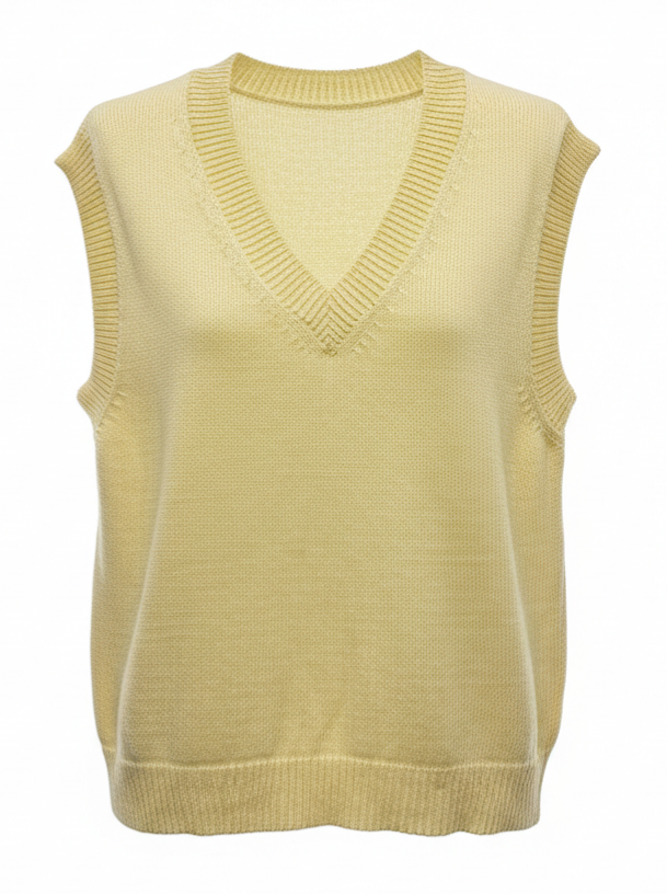 Gilet Olivia scollo a V – Giallo donna