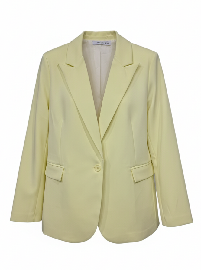 Giacca Iris monopetto con tasche – Giallo donna