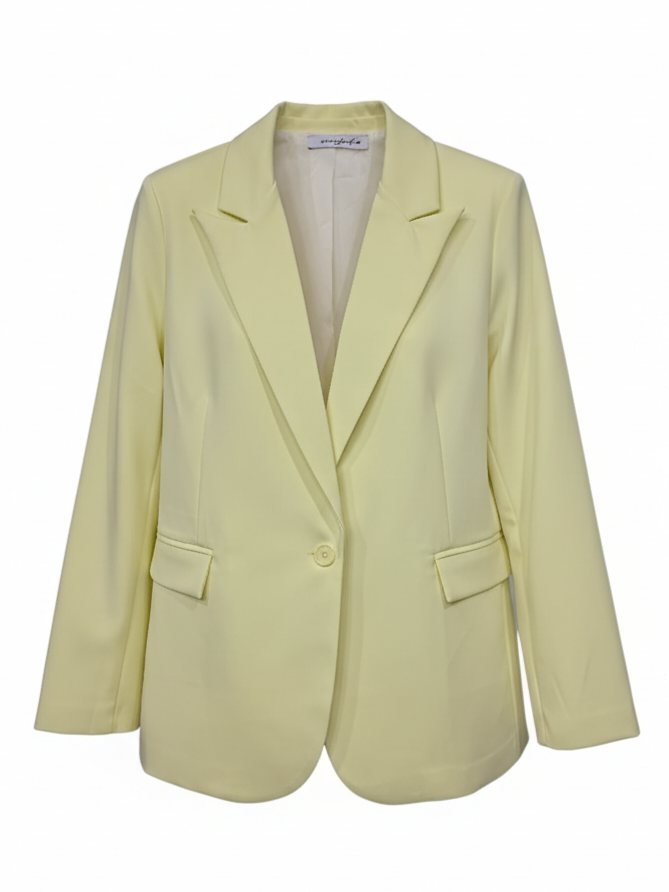 Giacca Iris monopetto con tasche – Giallo donna