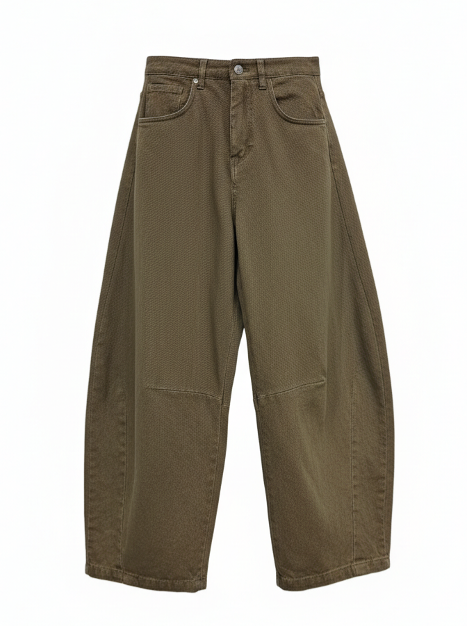 Pantalone Olivia in cotone - Verde militare donna