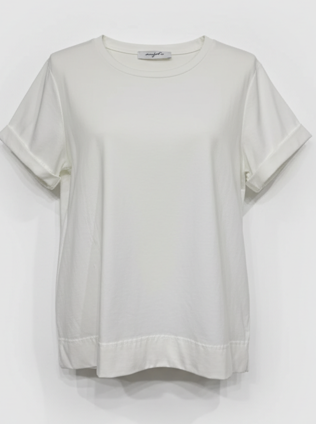 T-shirt Nina basica in cotone stretch – Bianco donna