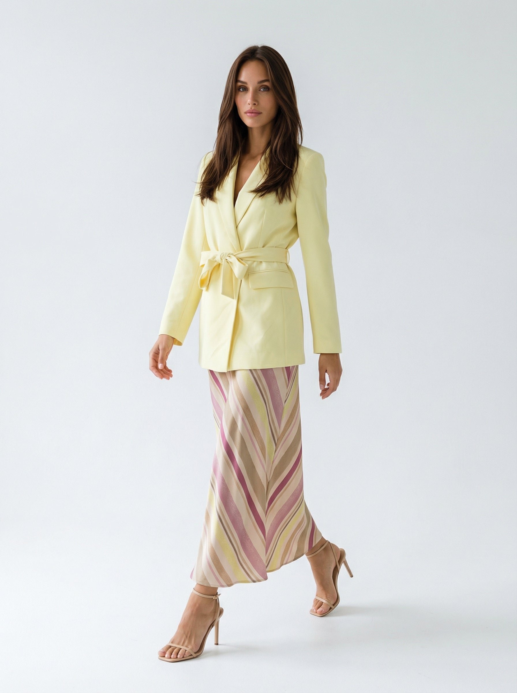 Blazer Iris con cintura in vita – Giallo pastello donna