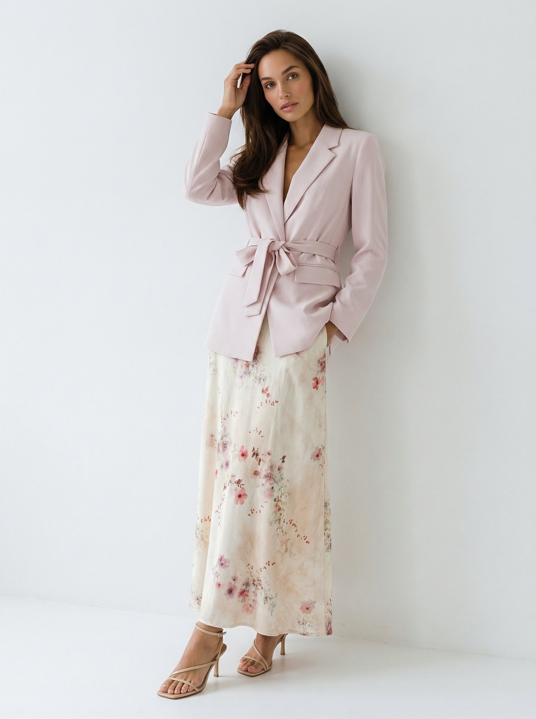 Blazer Iris con cintura in vita – Rosa cipria donna