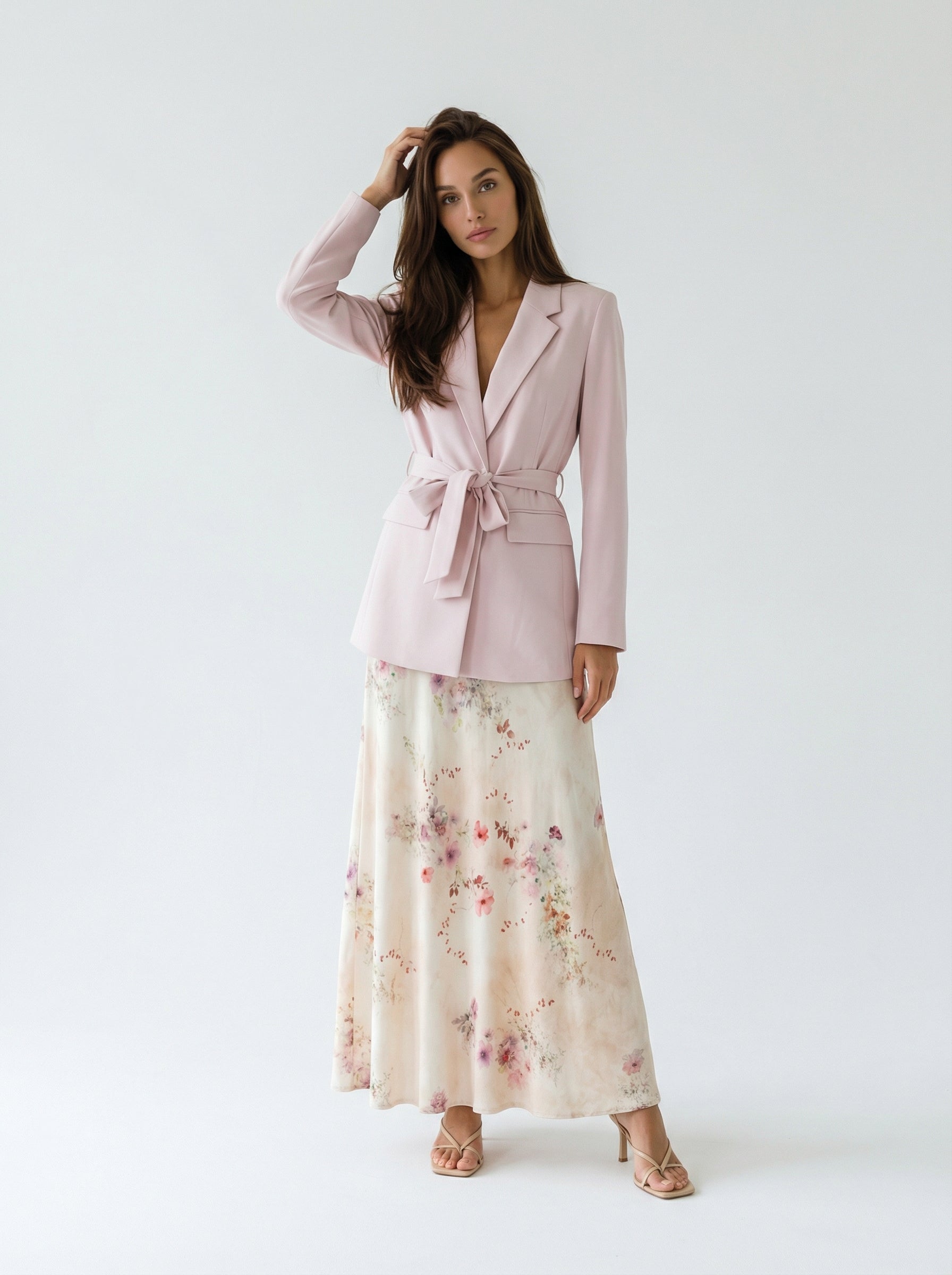 Blazer Iris con cintura in vita – Rosa cipria donna