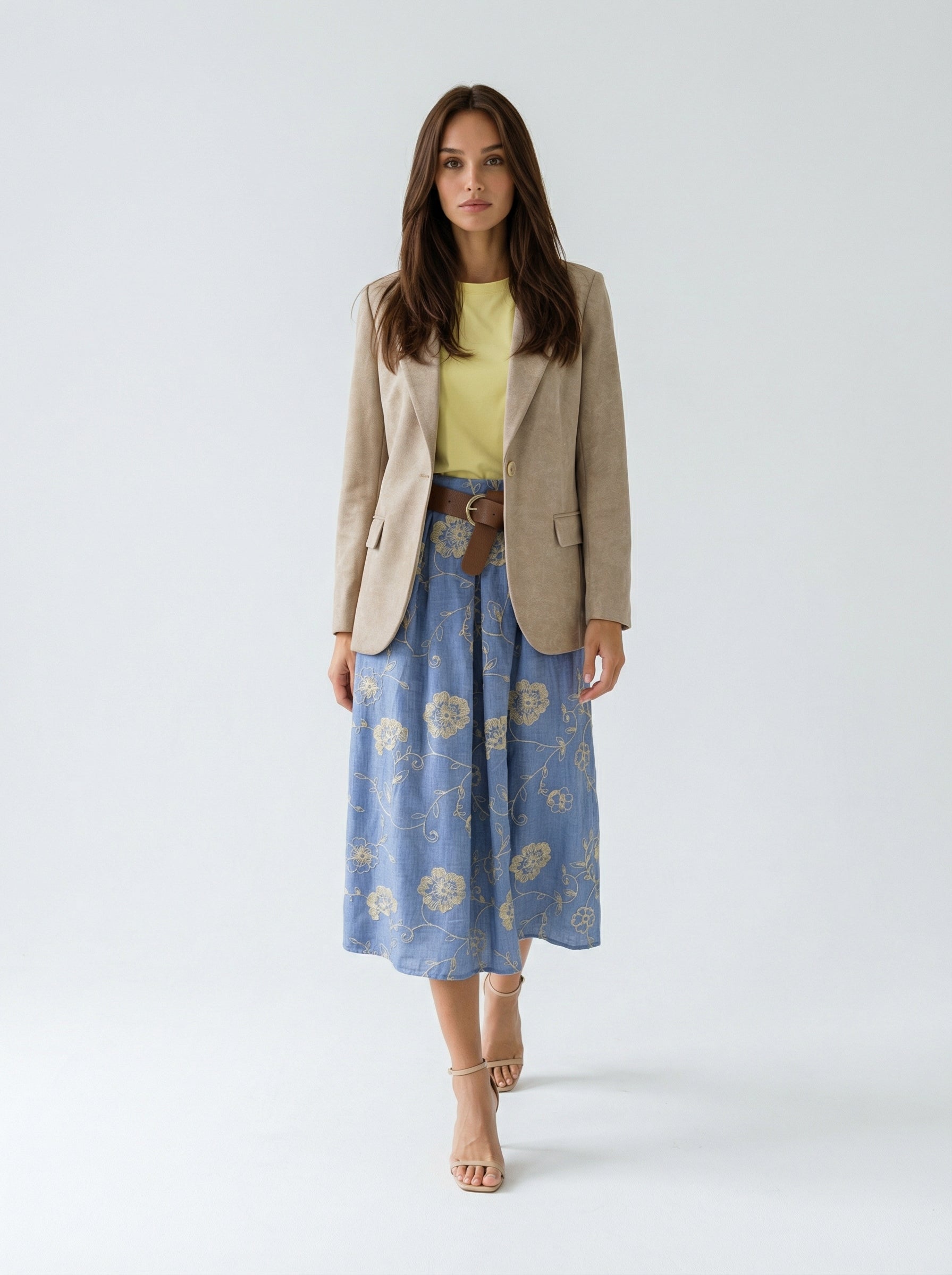 Giacca Vittoria monopetto effetto pelle – Beige donna