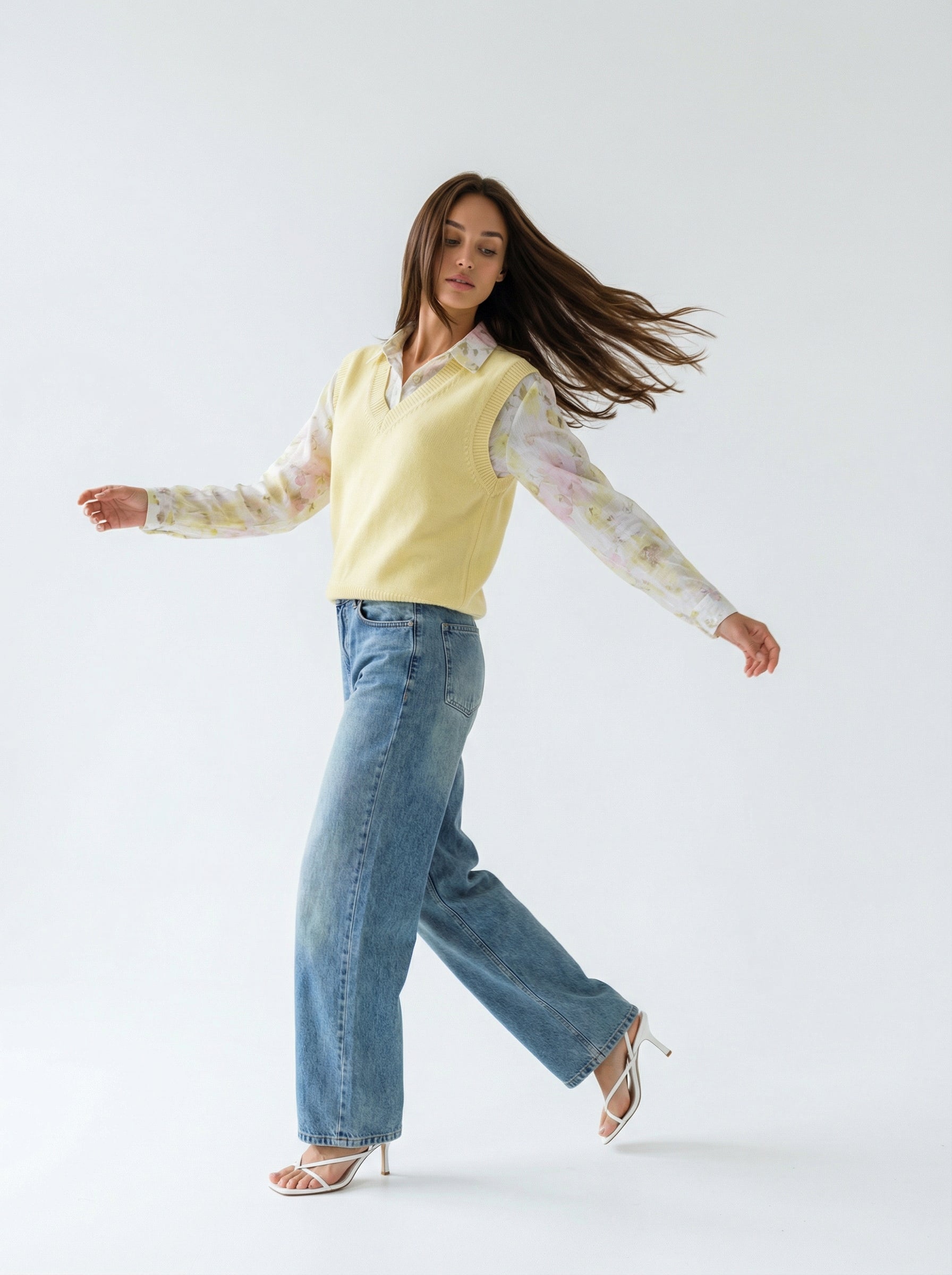 Gilet Olivia scollo a V – Giallo donna