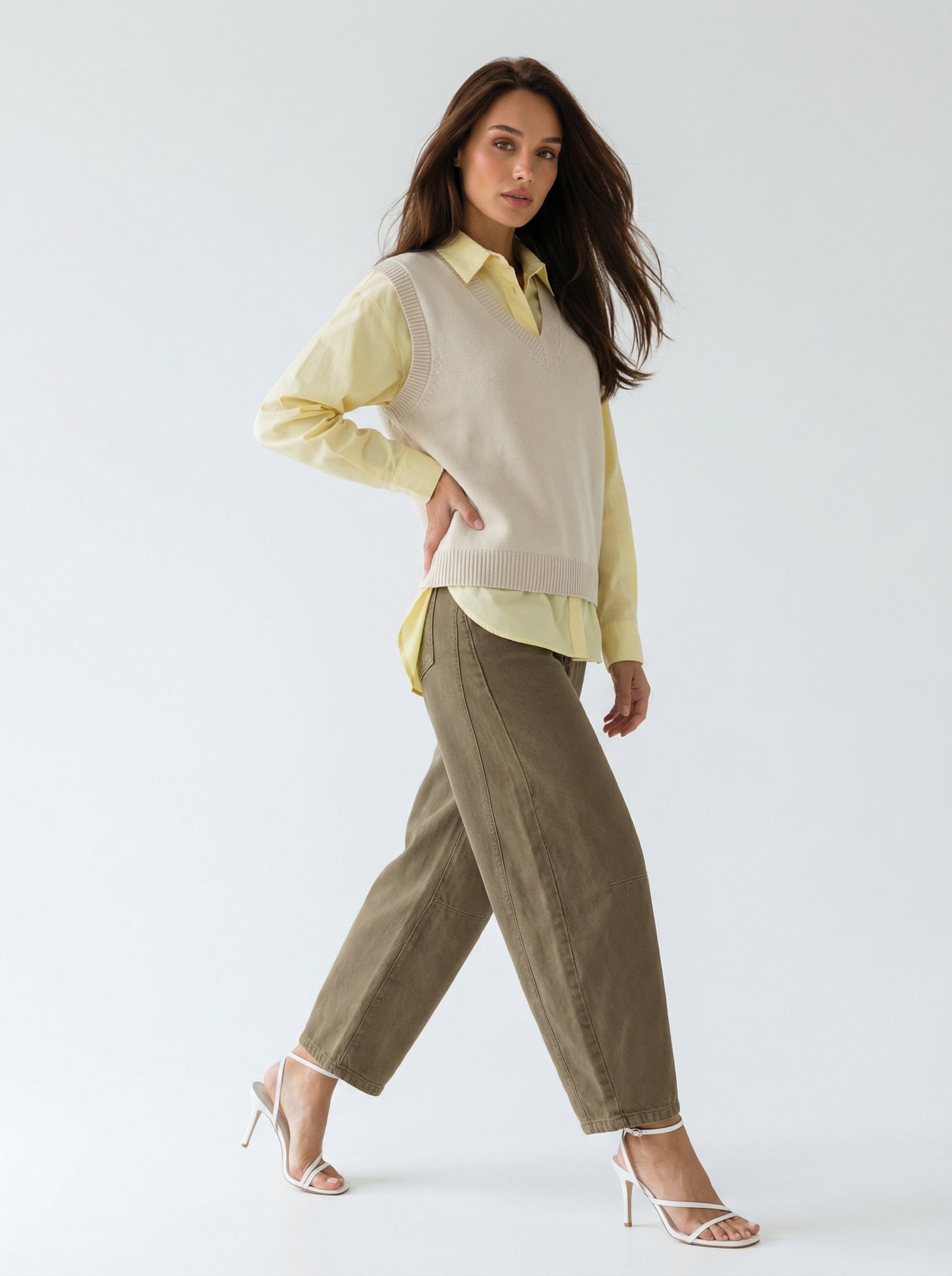 Gilet Olivia scollo a V – Burro donna