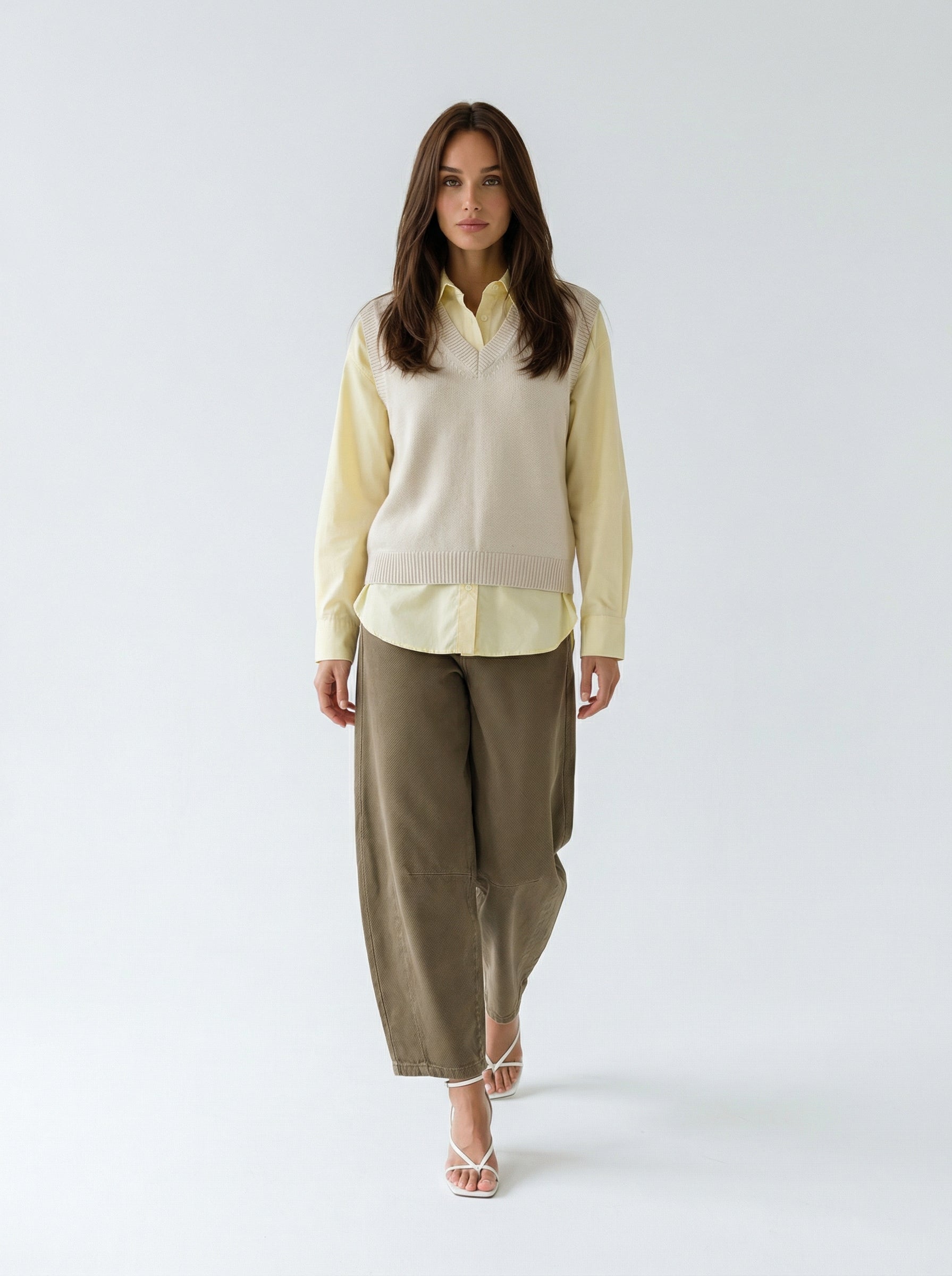 Gilet Olivia scollo a V – Burro donna