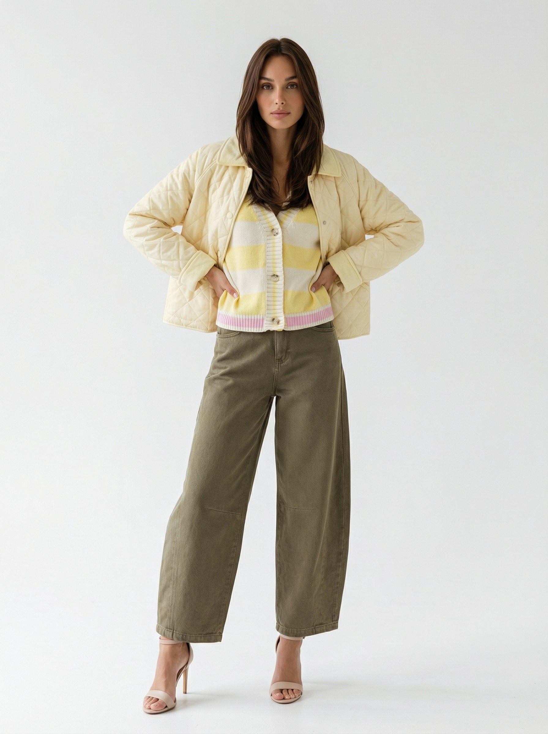 Pantalone Olivia in cotone - Verde militare donna