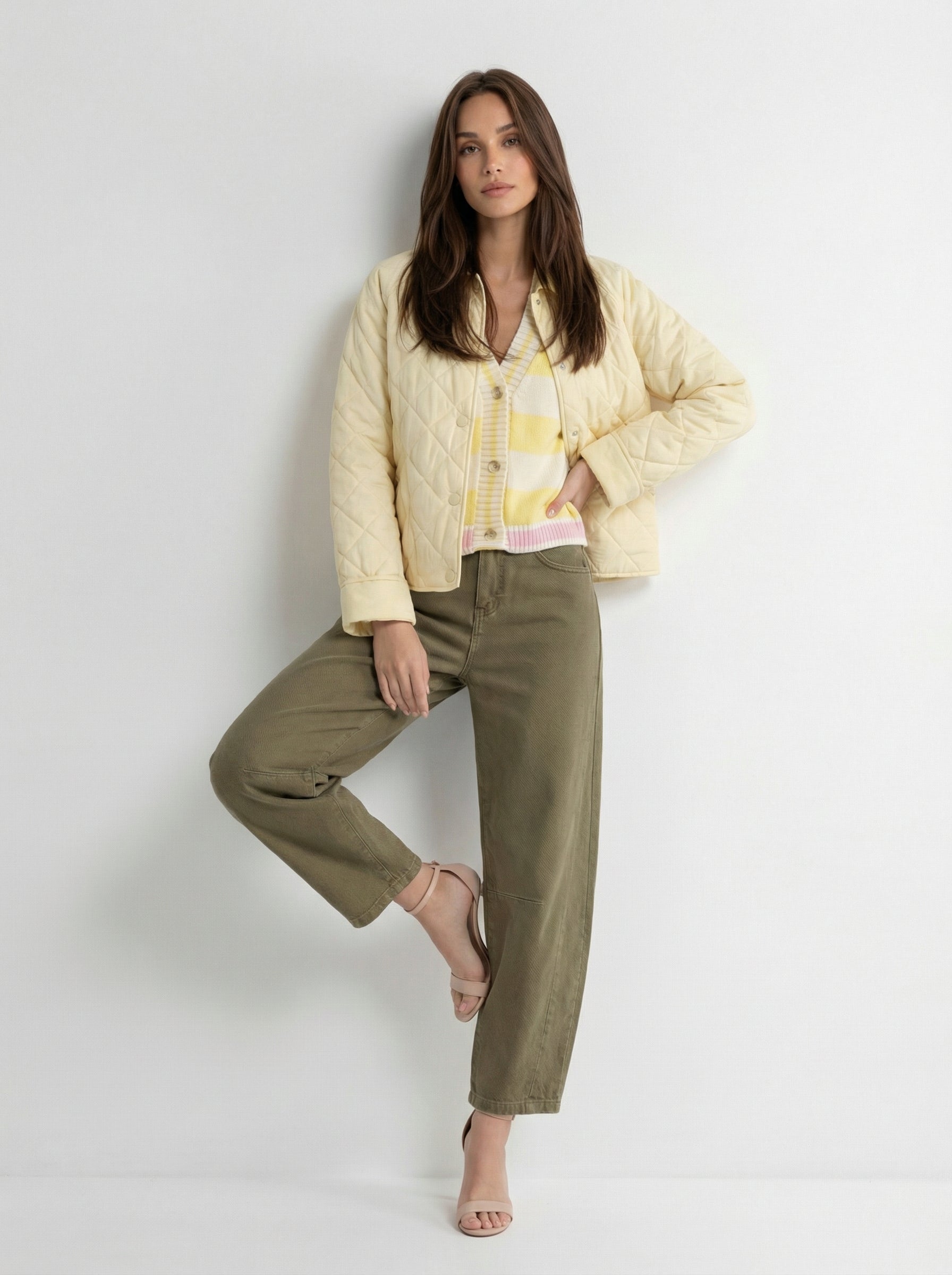 Pantalone Olivia in cotone - Verde militare donna