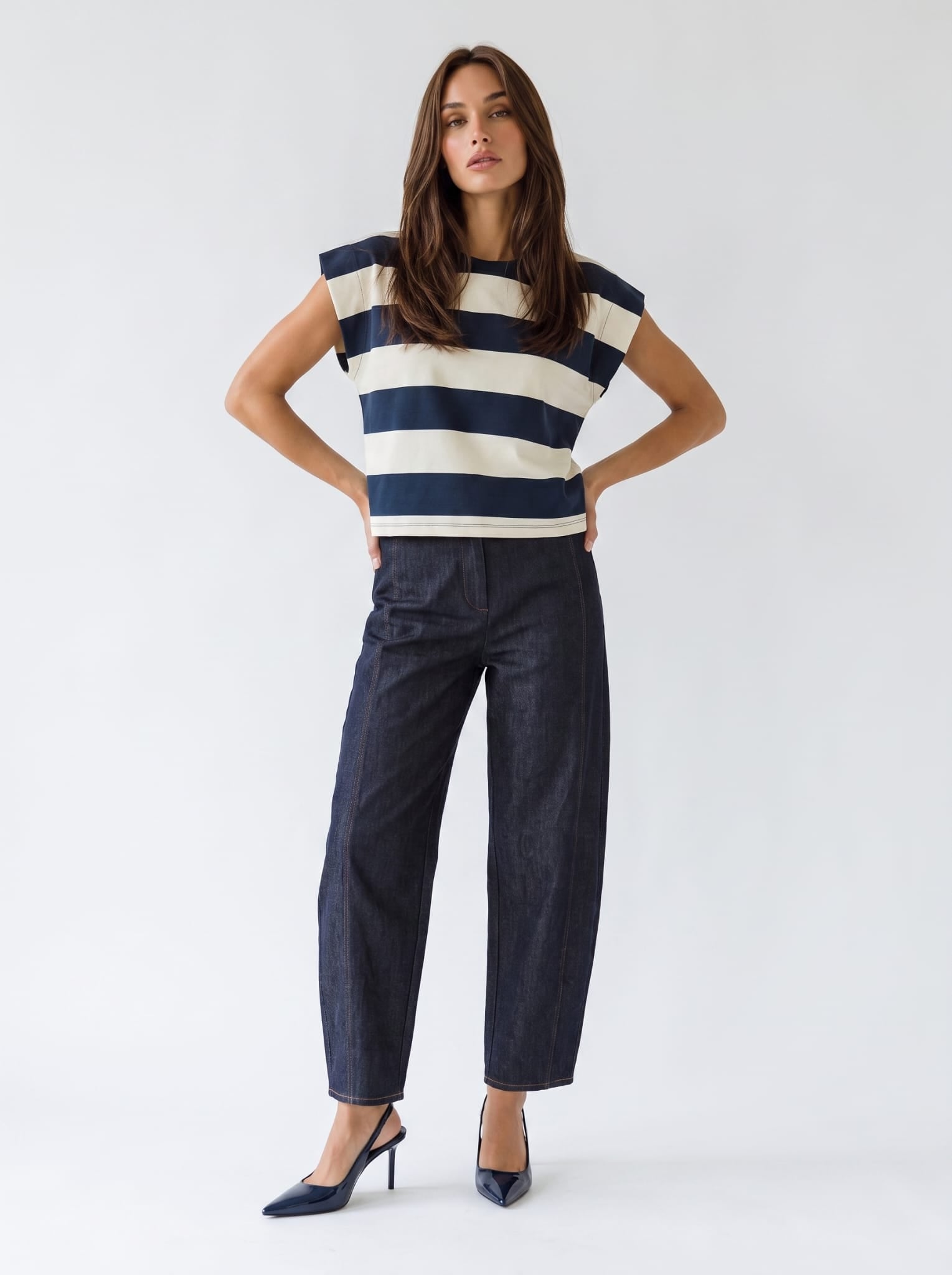 T-Shirt Zaira - Blu navy rigata T-Shirt donna