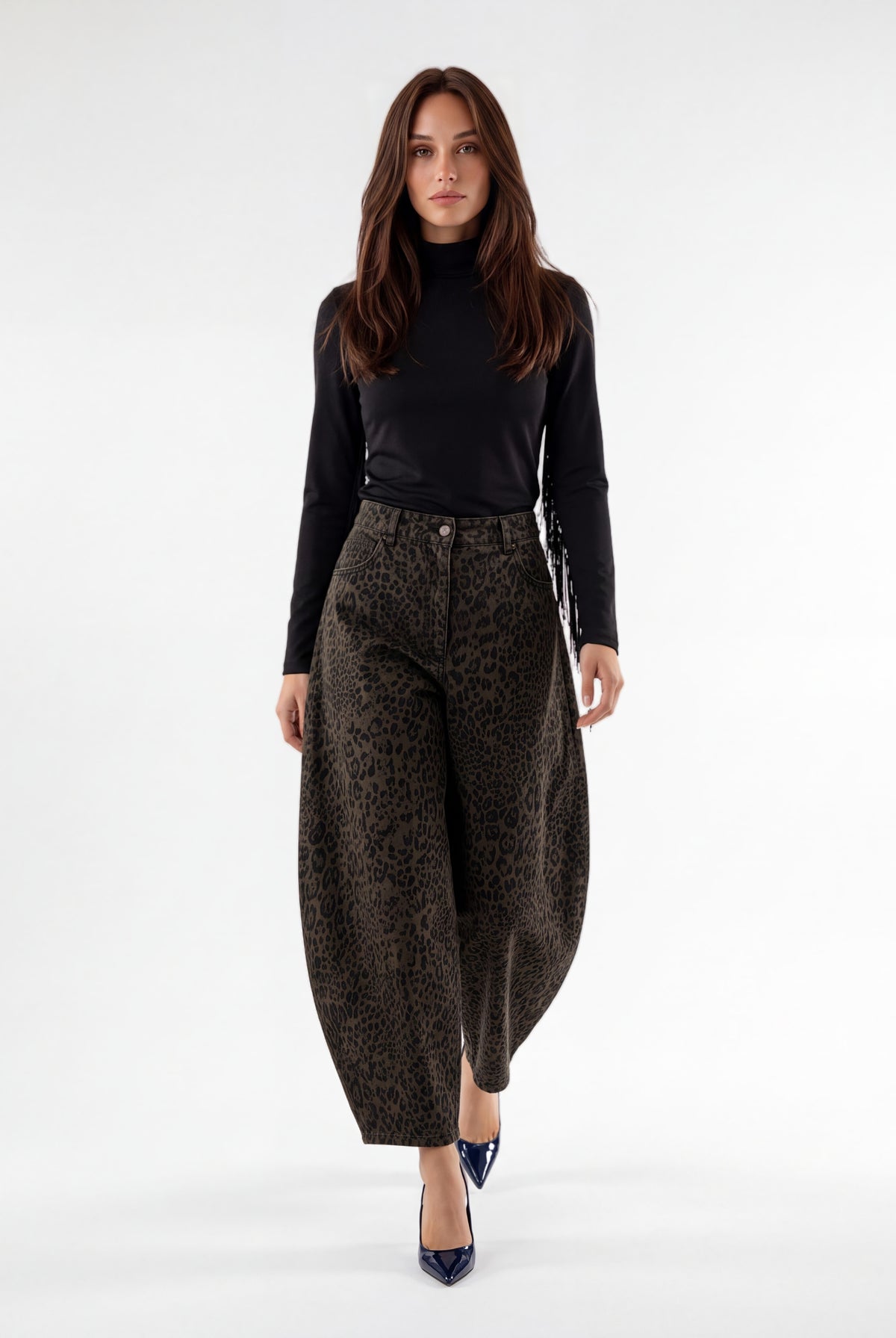 Pantalone Floriane – Animalier Verde Pantalone donna