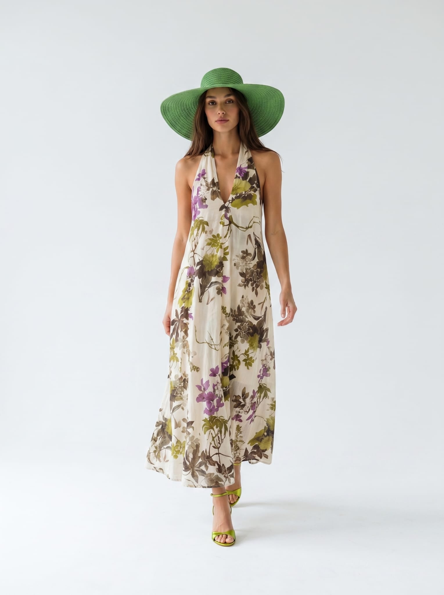Abito Daphne - Fantasia verde olio donna