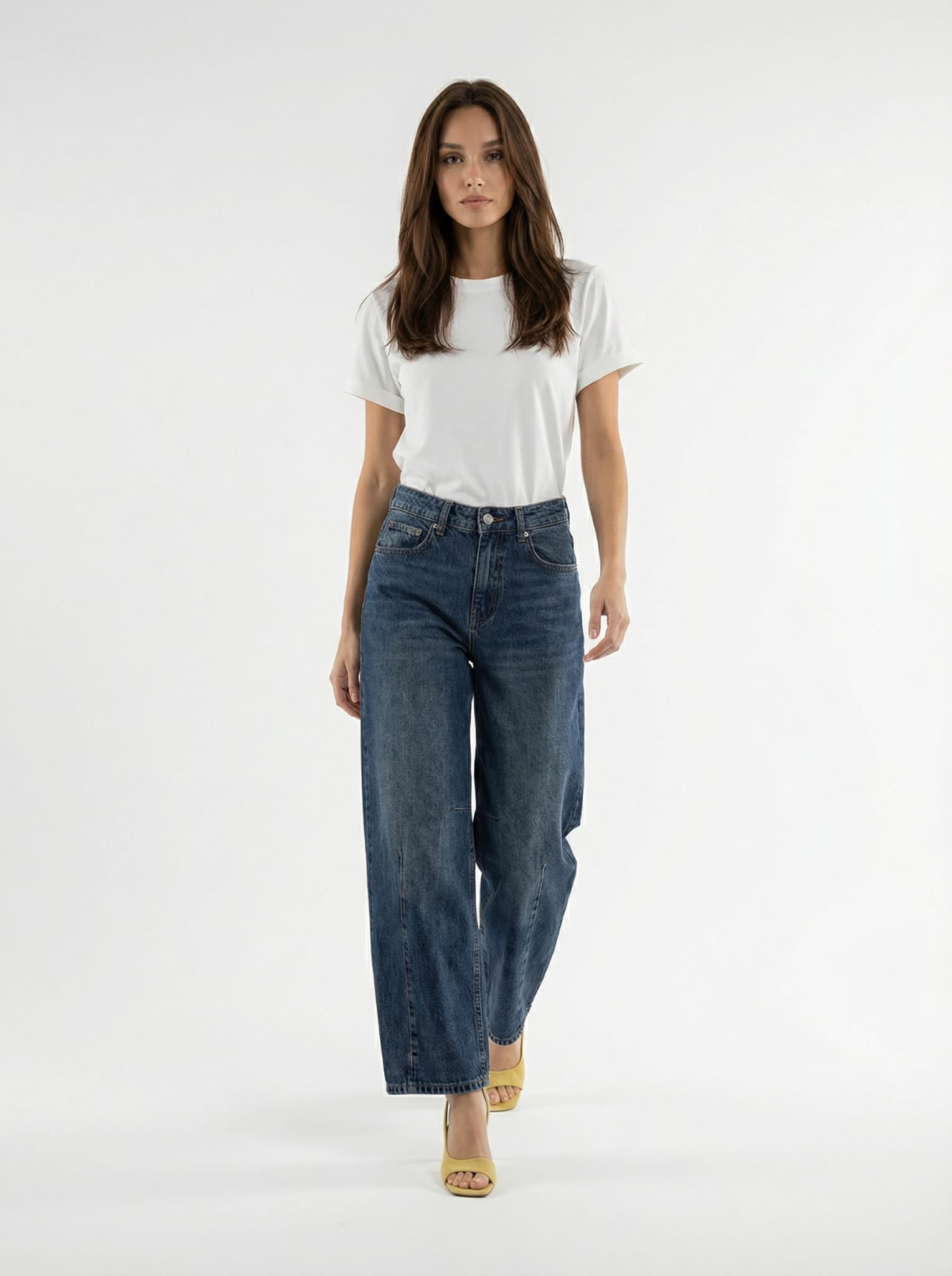 T-shirt Nina basica in cotone stretch – Bianco donna