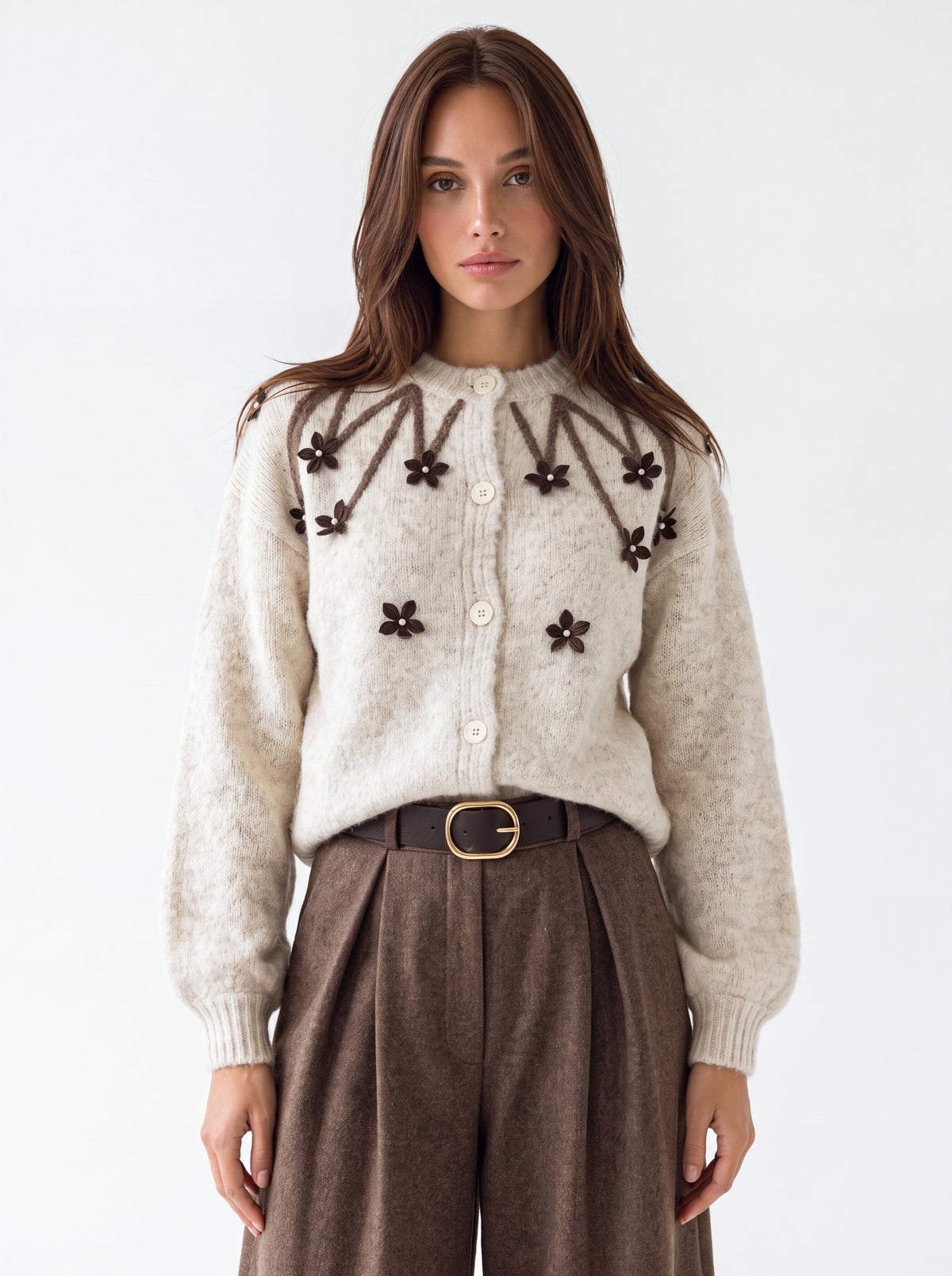 Cardigan Amarante – Panna Mélange Cardigan donna
