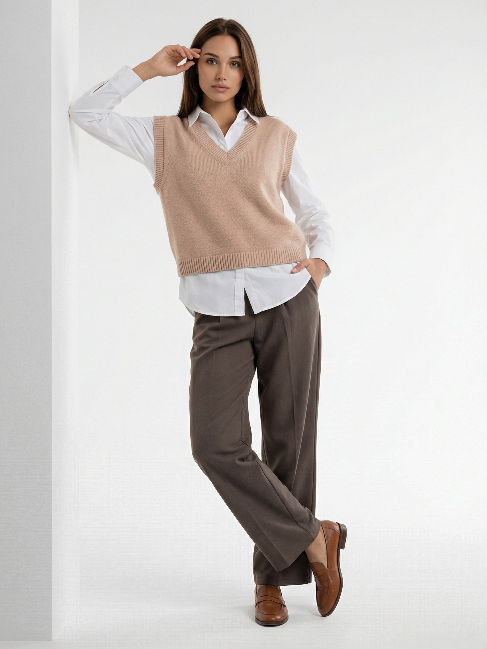 Fiorenza – Pull lana morbido everyday Pesca donna