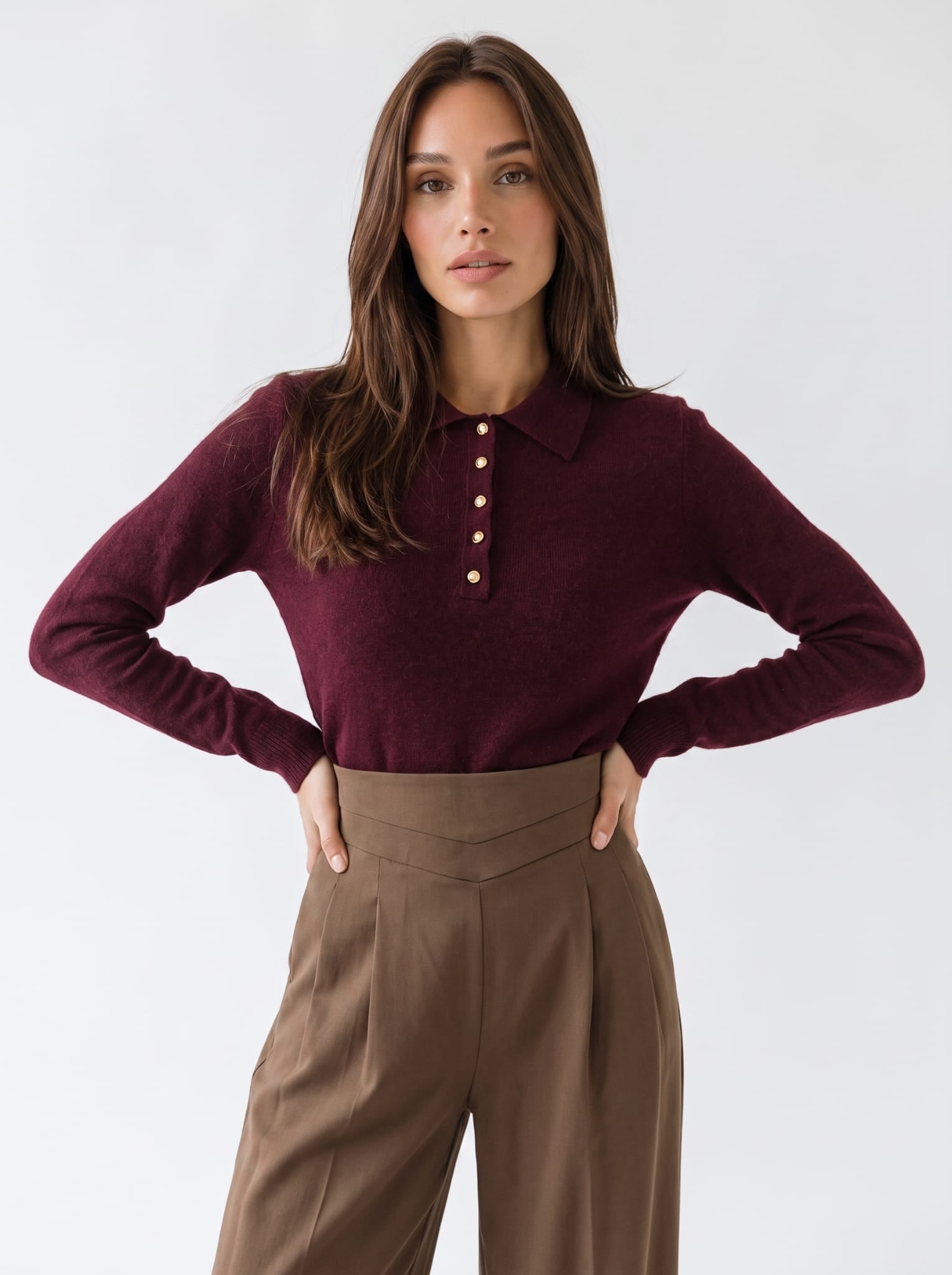Polo Diletta - Bordeaux Maglia donna