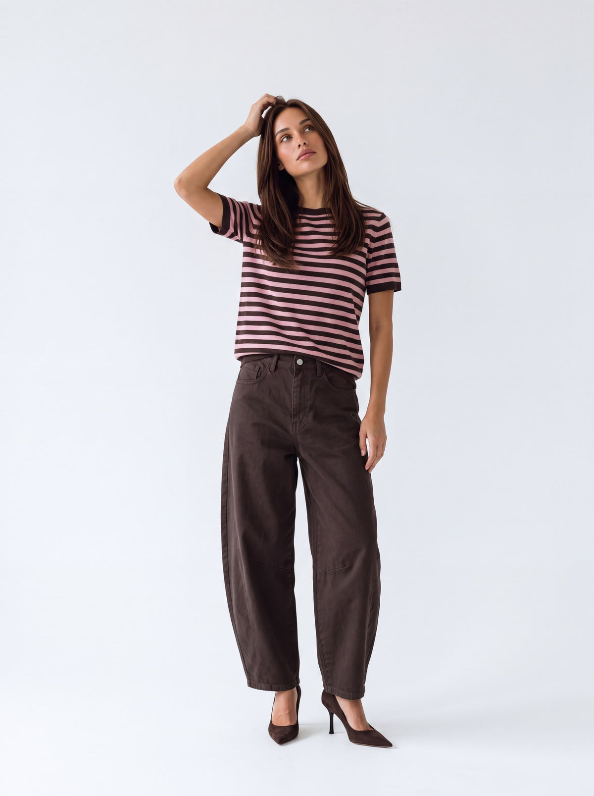 Pullover Solange – Rosa Antico / Testa di Moro Maglia donna