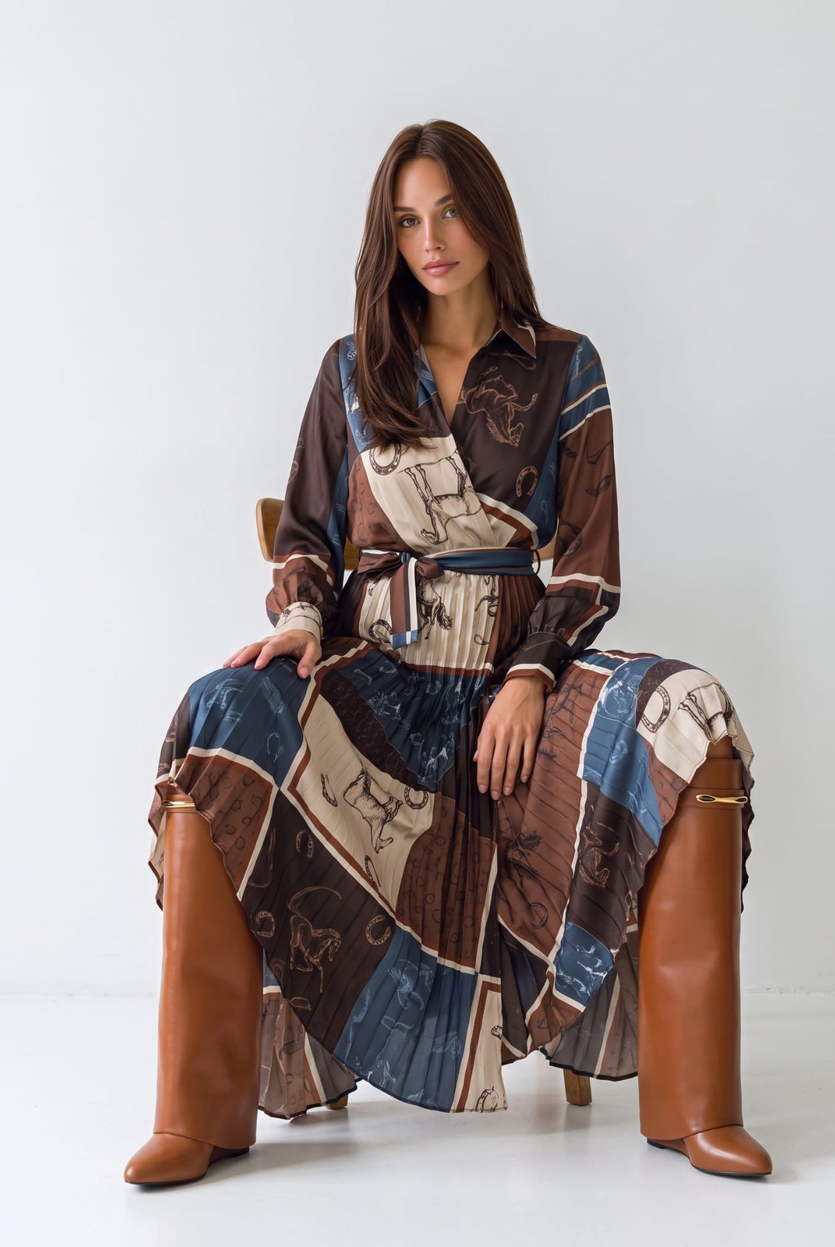 Abito Nerine – Fantasia Equestre Cacao/Blu Abito donna