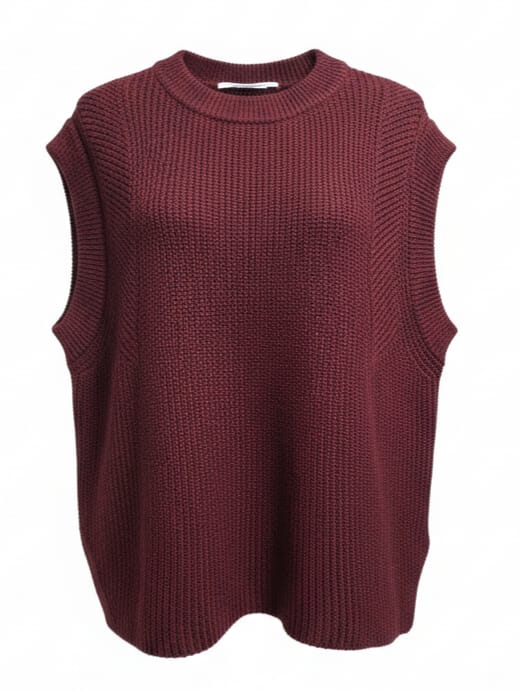 Elisabetta – Gilet morbido in lana Bordeaux donna