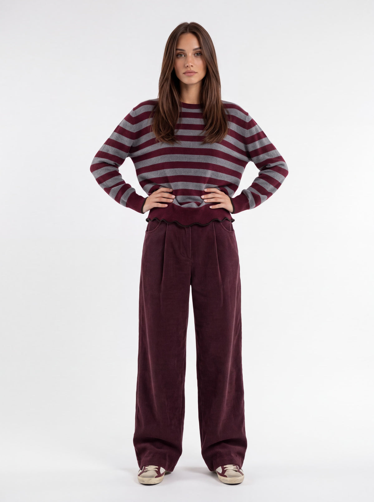 Pullover Roxane – Bordeaux/ Grigio Maglia donna