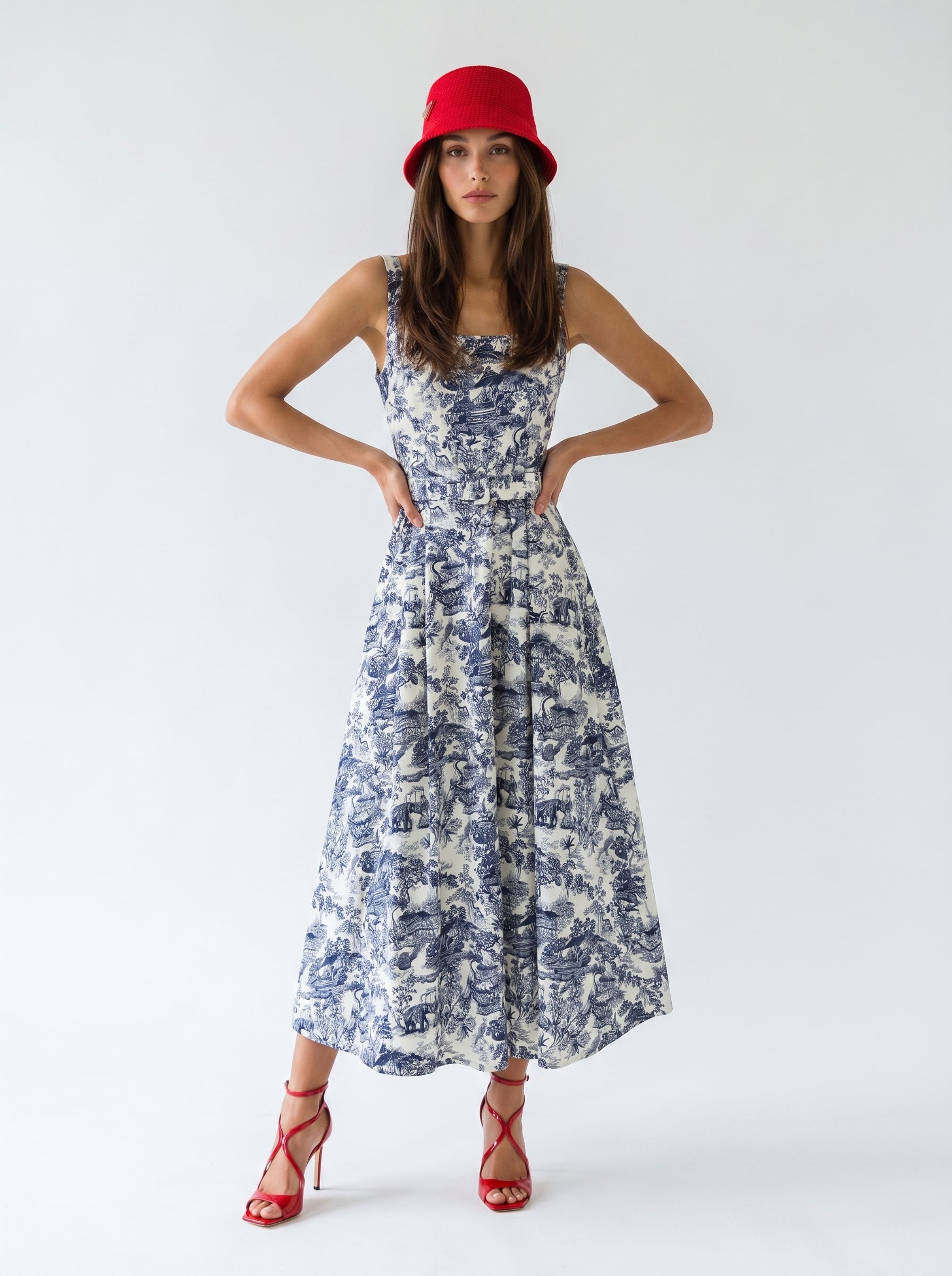 Abito Sakura - Toile de Jouy Blu donna