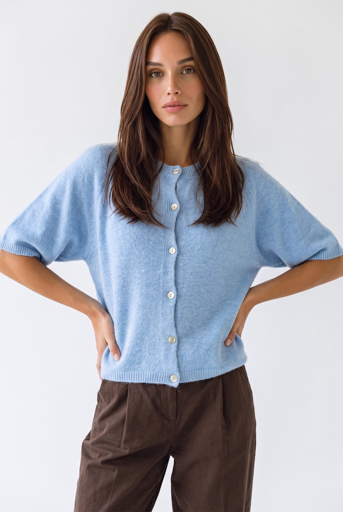 Cardigan Evania – Azzurro polvere Cardigan donna