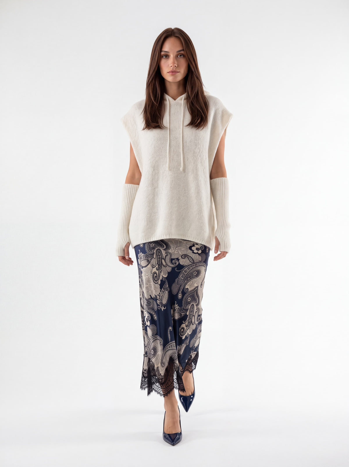 Maxi Pull Orielle – Bianco Maglia donna