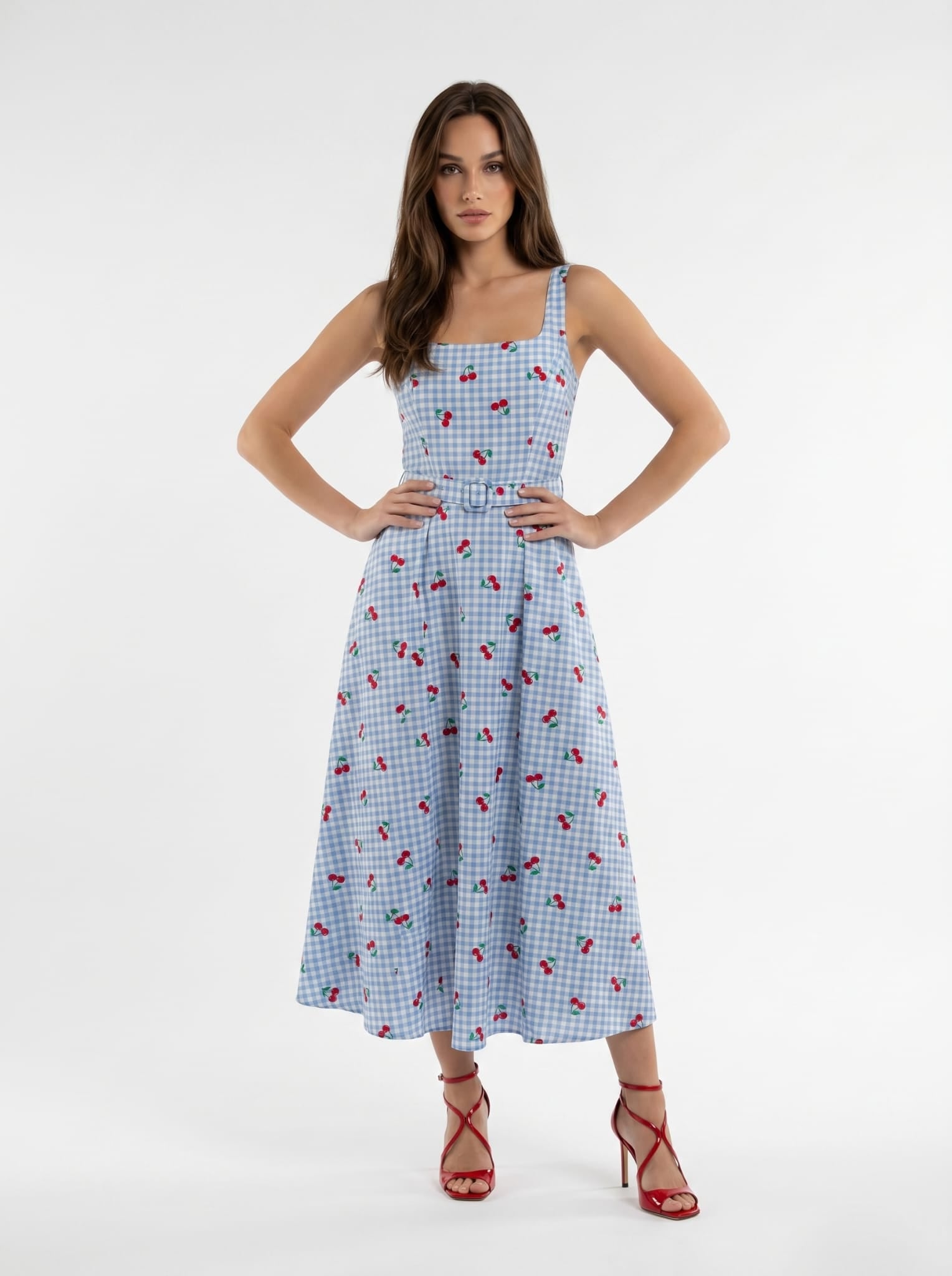 Abito Sakura - Azzurro con Ciliegine donna