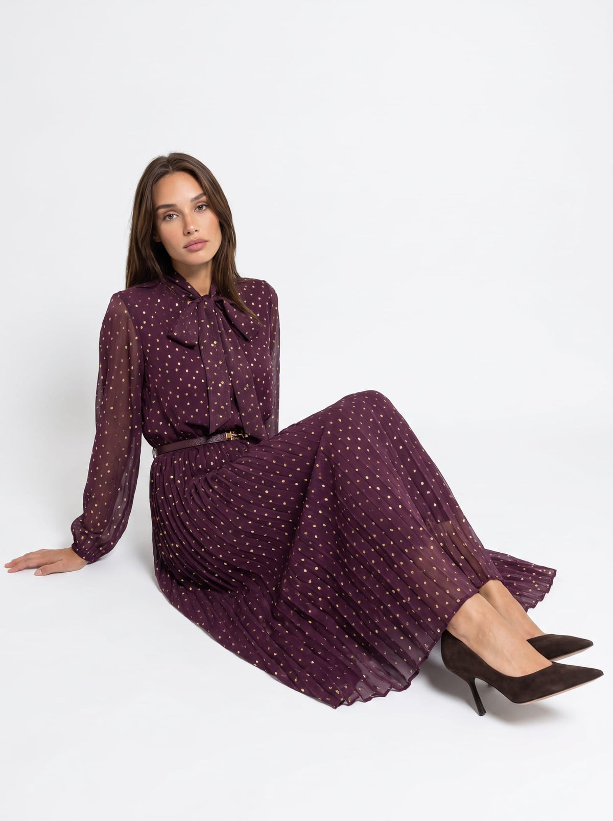 Abito Céliane – Bordeaux a pois Abito donna