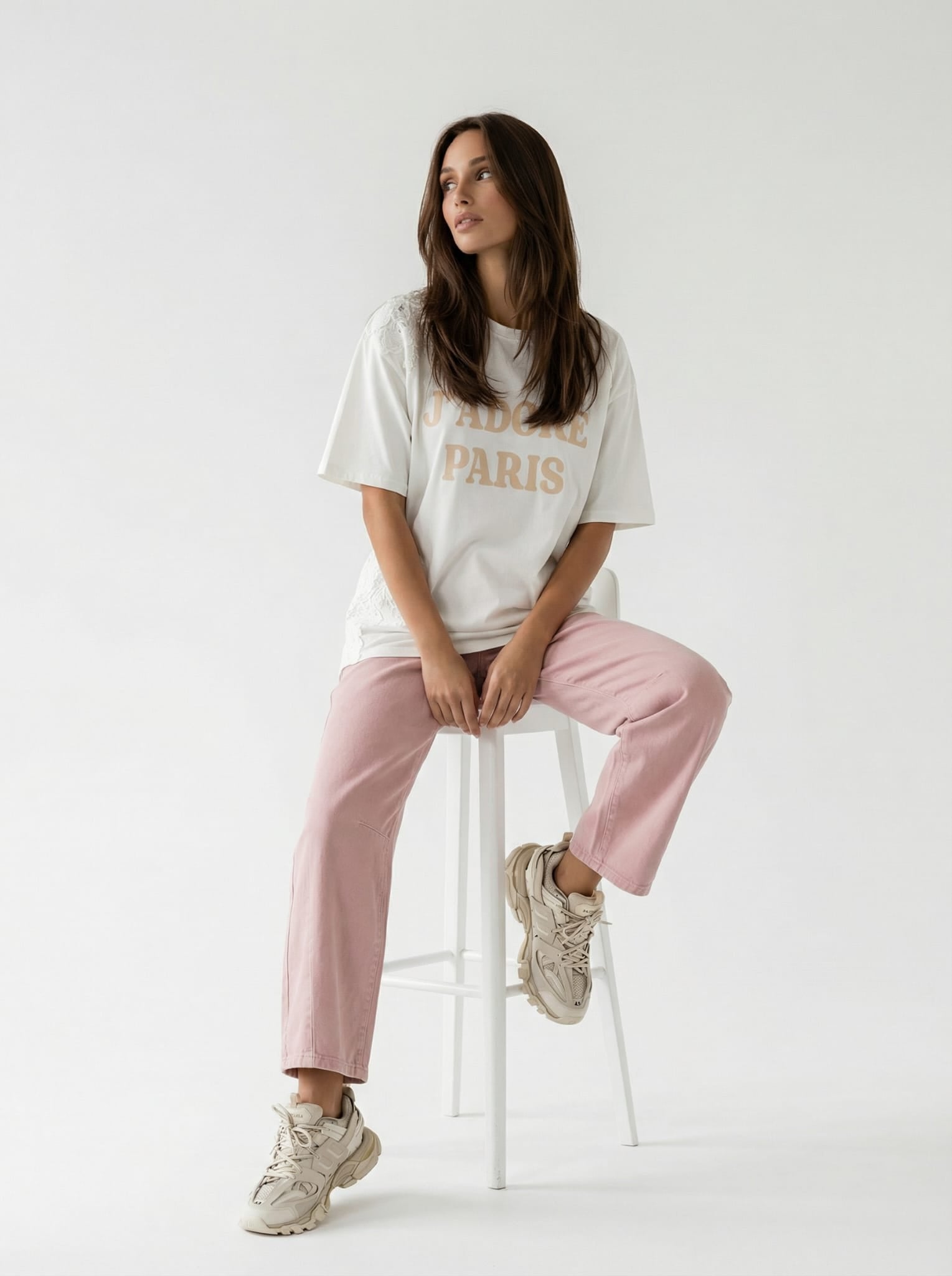 T-shirt Adore Paris – Panna donna
