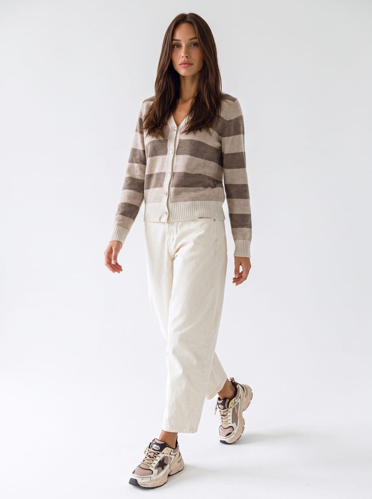 Cardigan Evelisse – Taupe/Panna Cardigan donna