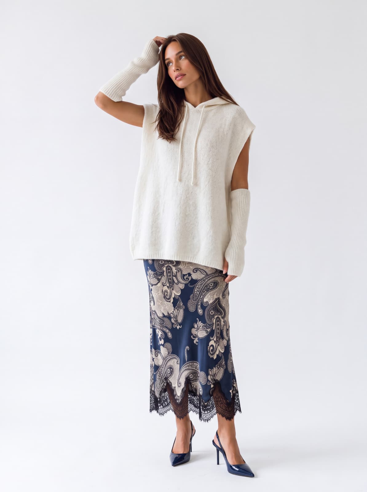 Maxi Pull Orielle – Bianco Maglia donna