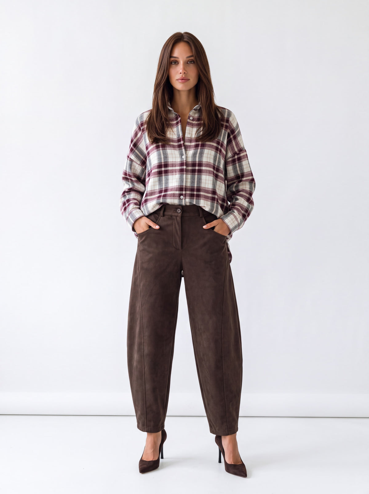Camicia Althéa – Panna / Bordeaux Camicia donna