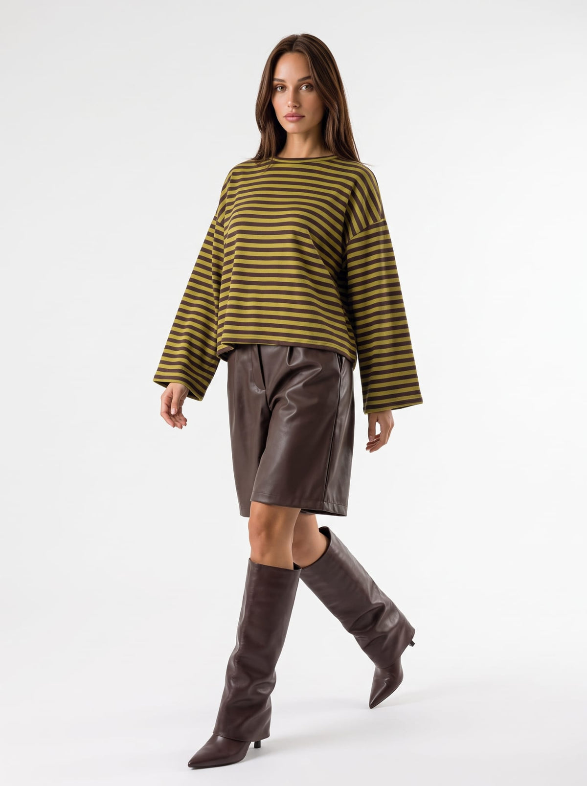 T-Shirt Mariselle – Verde/Marrone T-Shirt donna