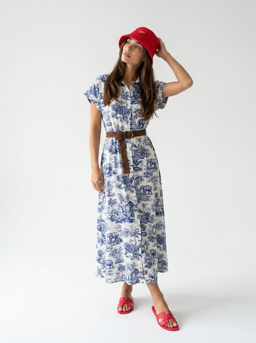 Abito Rachele - Toile de jouy donna