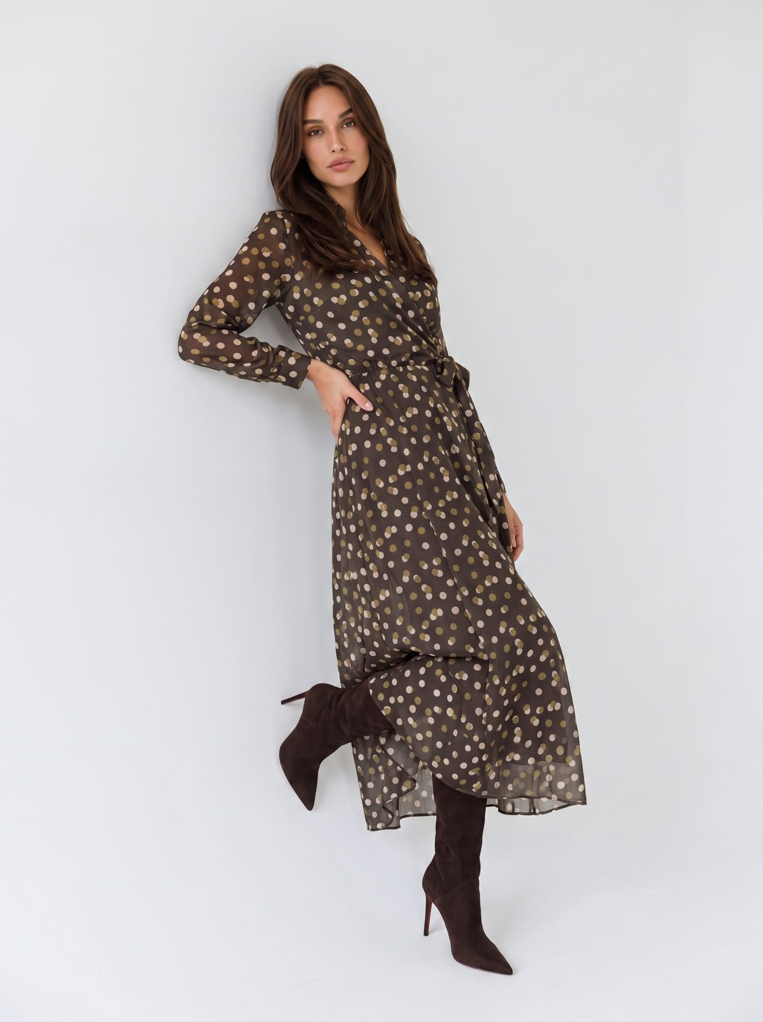 Abito Althea - Pois Verde olio Abito donna