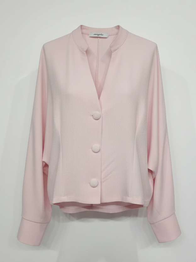 Blusa Aylin con bottoni – rosa cipria donna