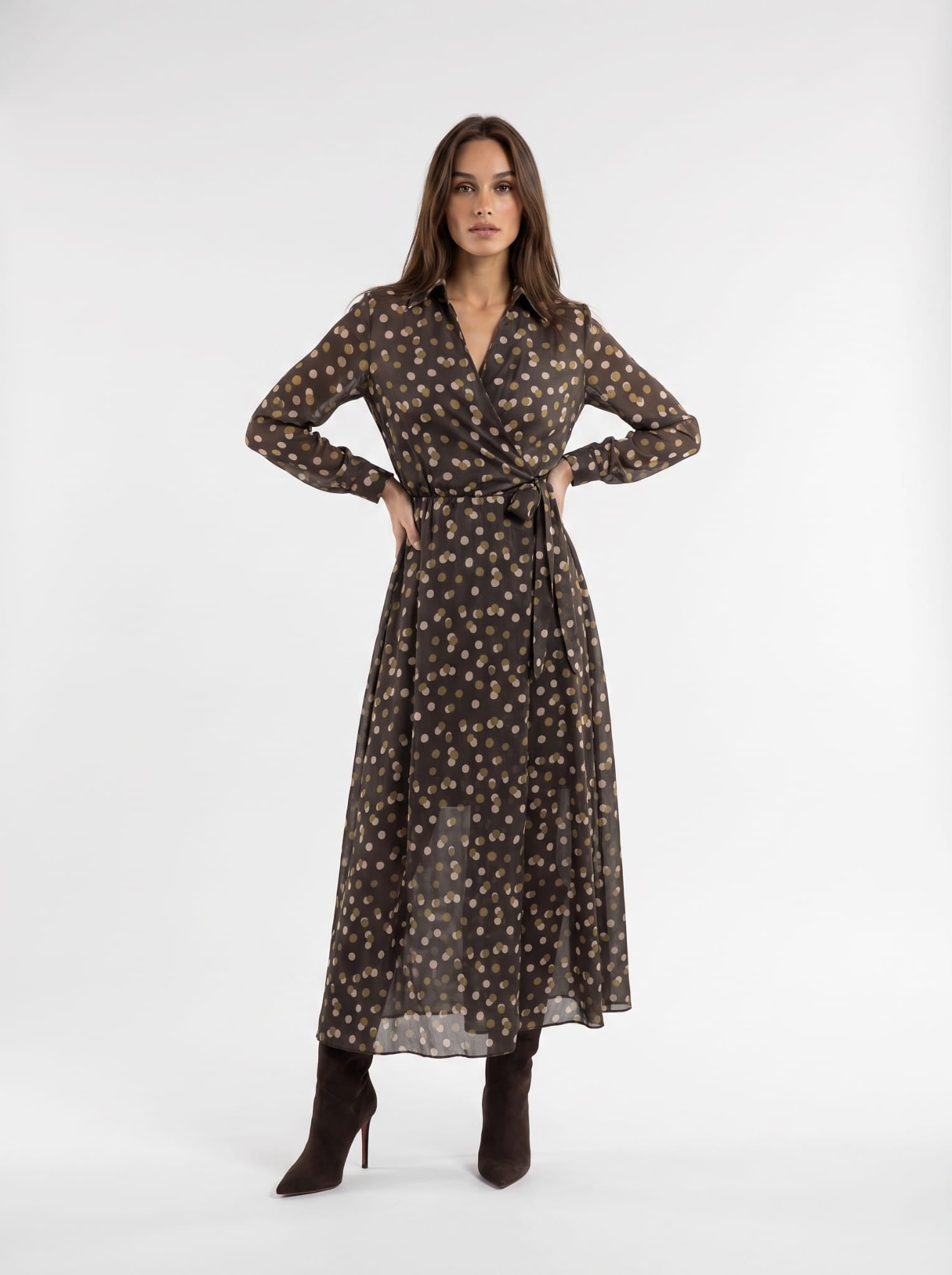 Abito Althea - Pois Verde olio Abito donna