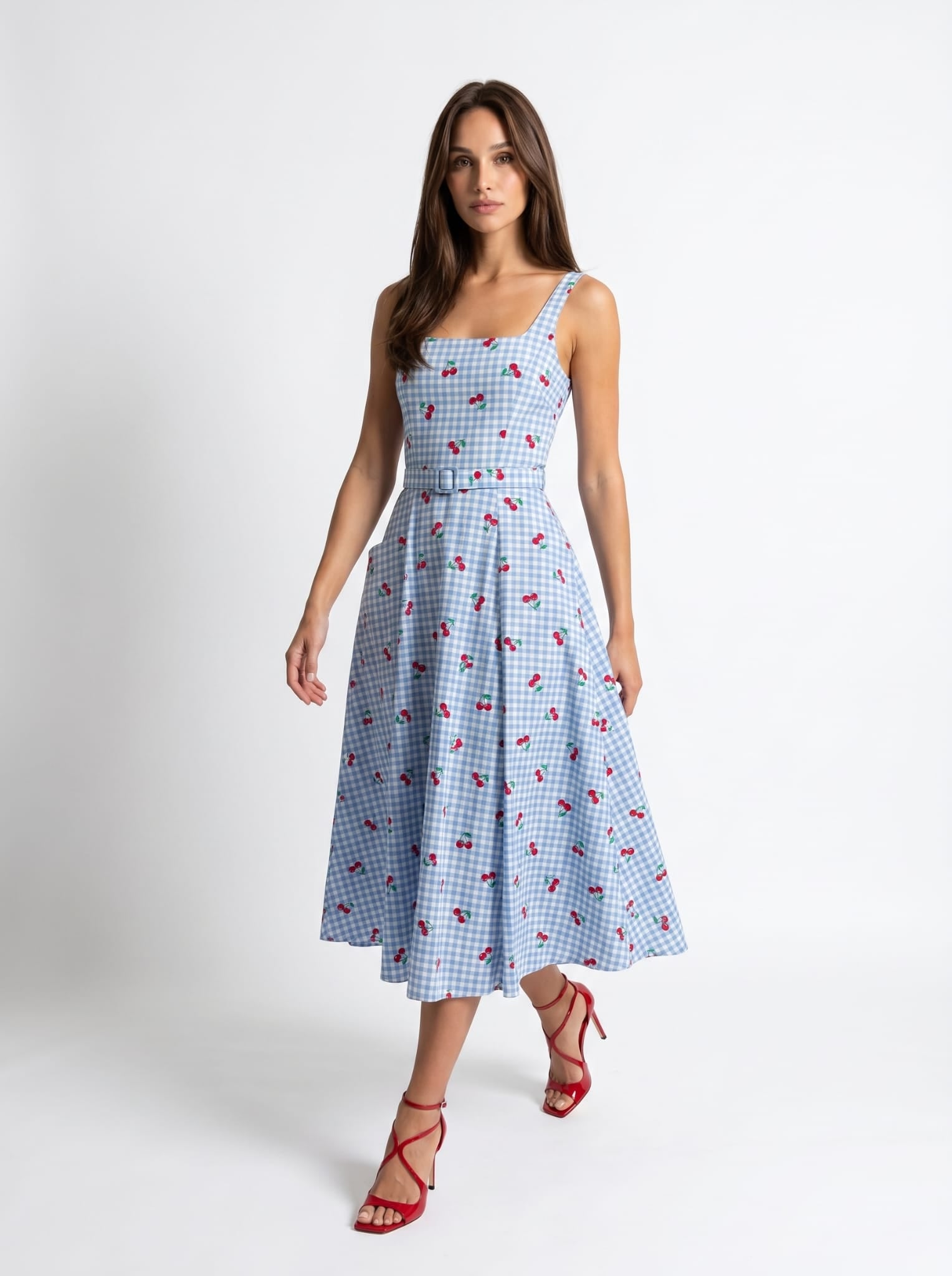 Abito Sakura - Azzurro con Ciliegine donna