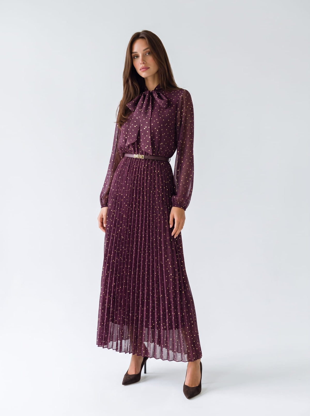 Abito Céliane – Bordeaux a pois Abito donna