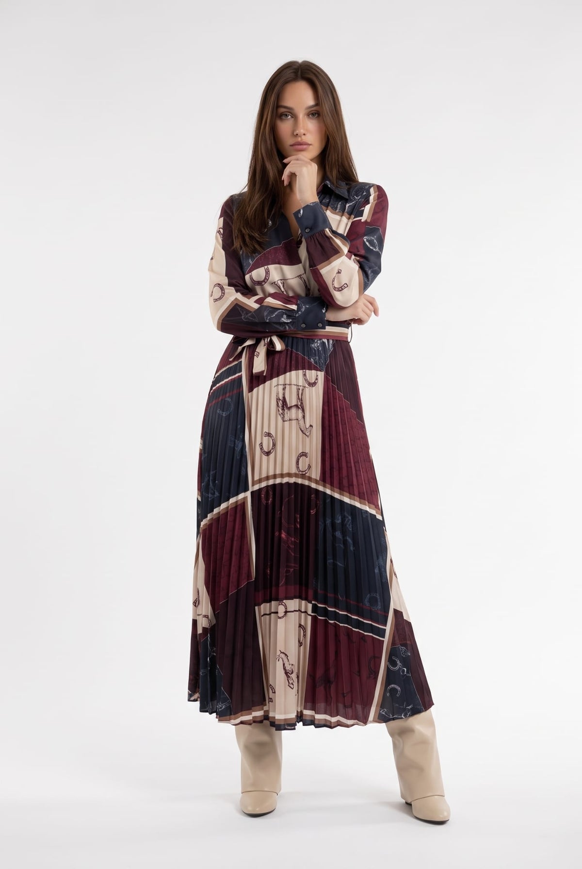 Abito Nerine – Fantasia Equestre Bordeaux/Blu Abito donna