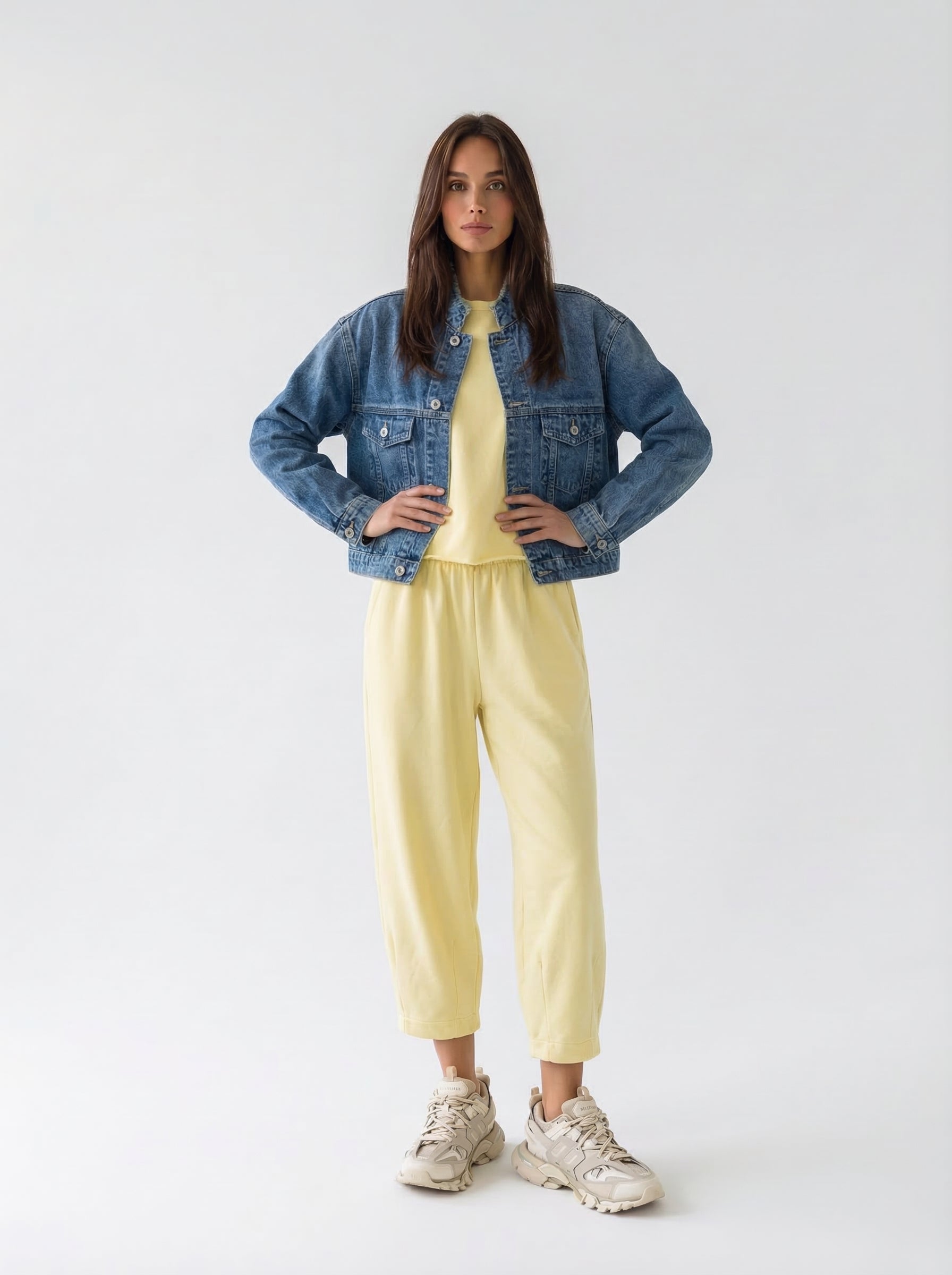 Giubbotto Nolan in denim con collo sfrangiato – jeans medio donna