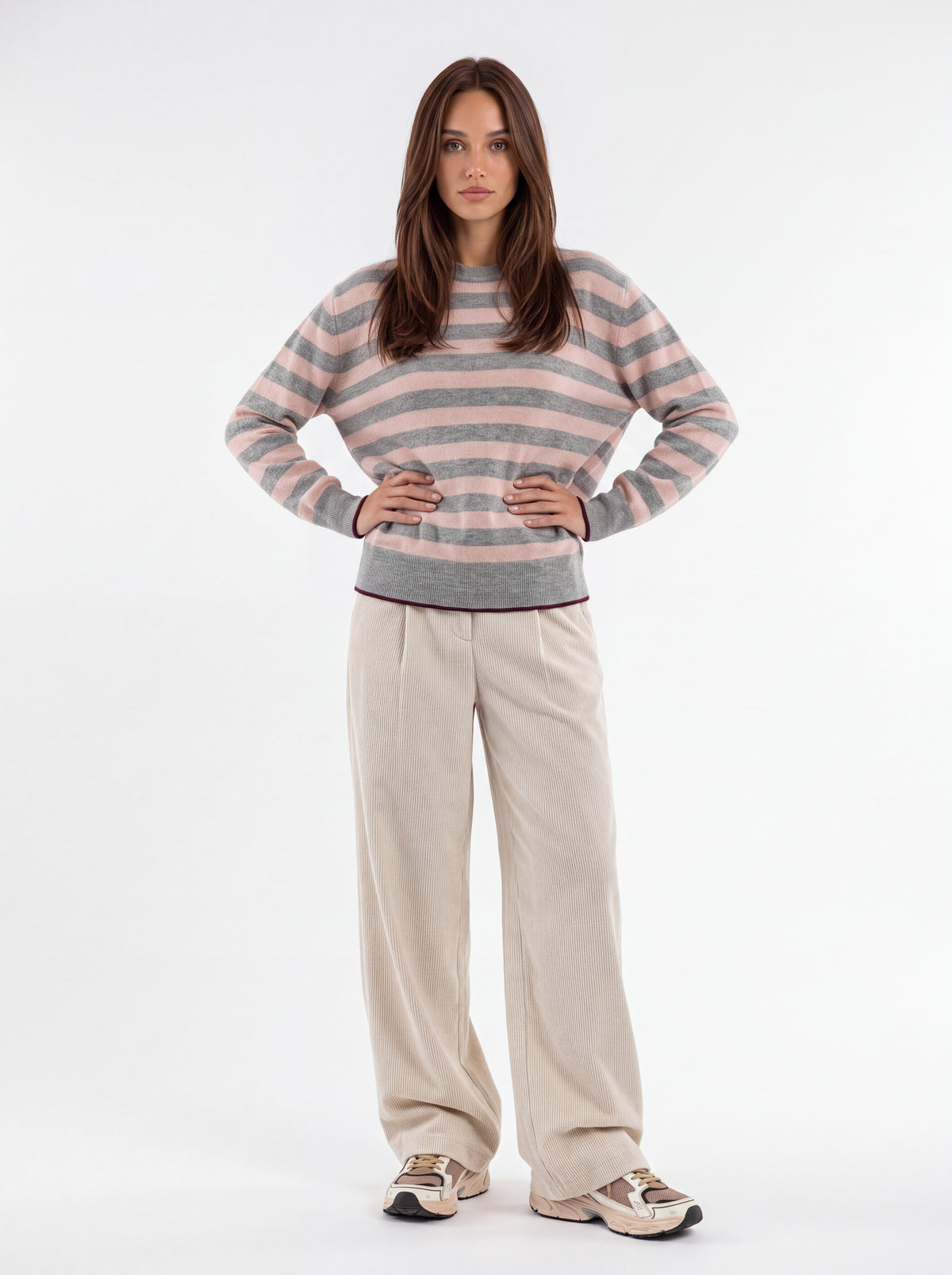 Pullover Roxane – Rosa Cipria / Grigio Mélange Maglia donna