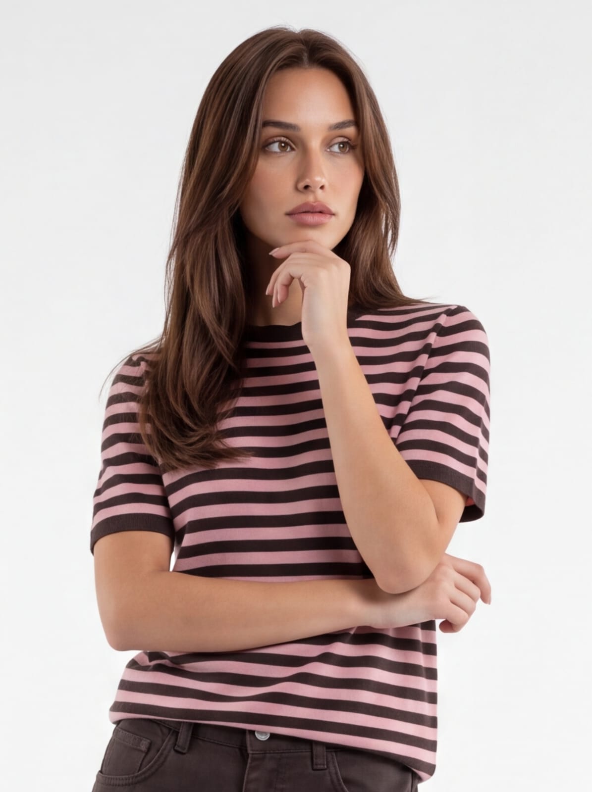 Pullover Solange – Rosa Antico / Testa di Moro Maglia donna