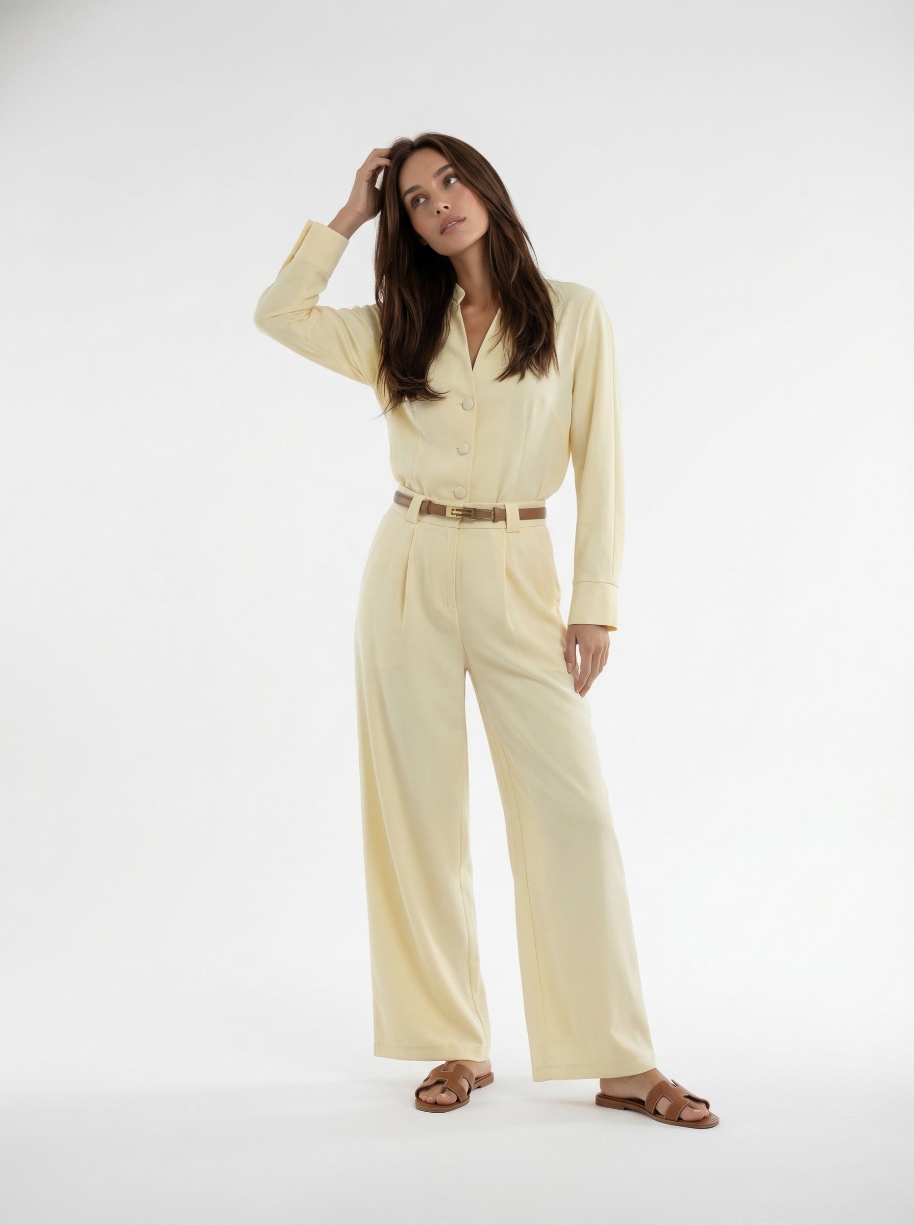 Pantalone Aylin ballon con cintura – giallo burro donna