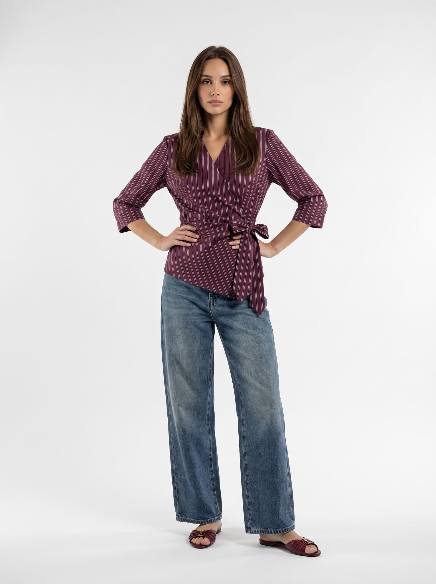 Camicia Sidonie - Prugna Gessato Camicia donna