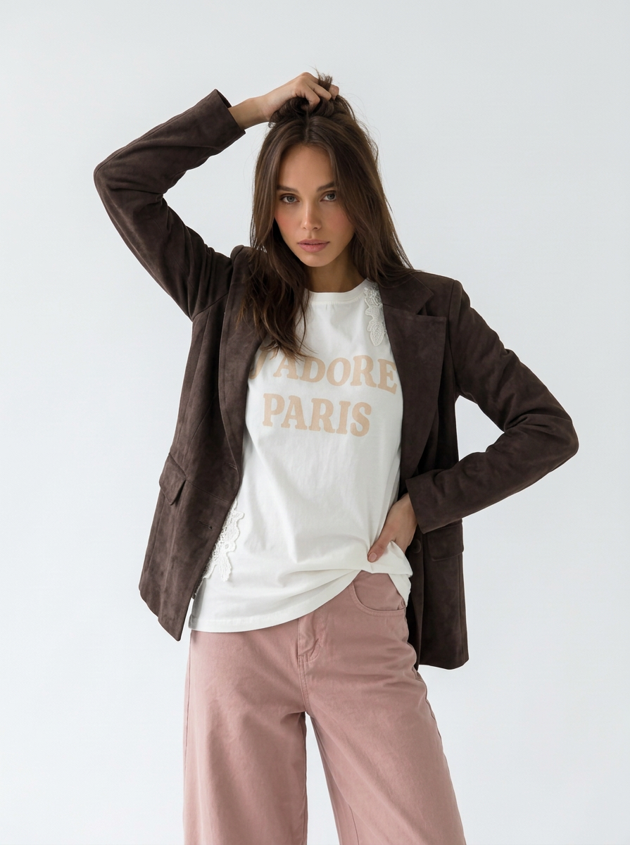 Giacca Katia in ecocamoscio – Marrone donna